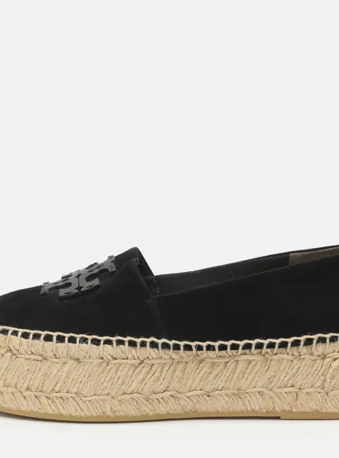 Tory Burch Size 35 Black Suede Platform Espadrilles Flats