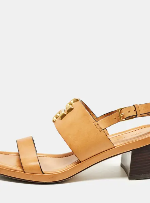 Tory Burch Eleanor Size 36 Brown Leather Ankle Strap Sandals