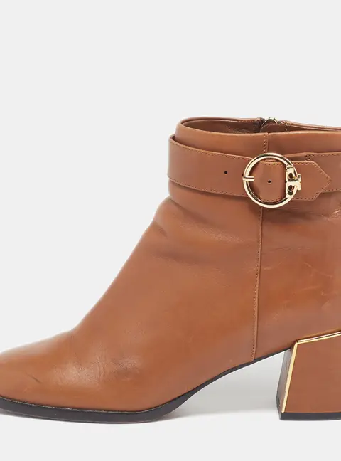 Tory Burch Kira Size 36 Brown Leather Ankle Length Boots