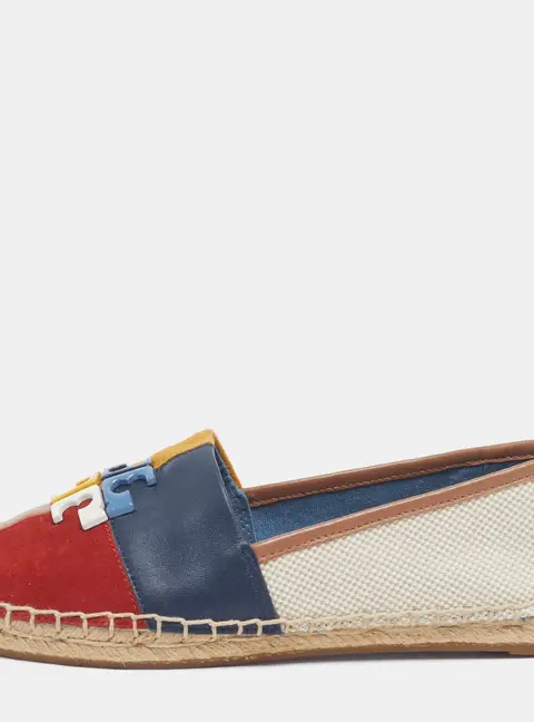 Tory Burch Weston Size 36 Multicolor Canvas and Leather Espadrille Flats