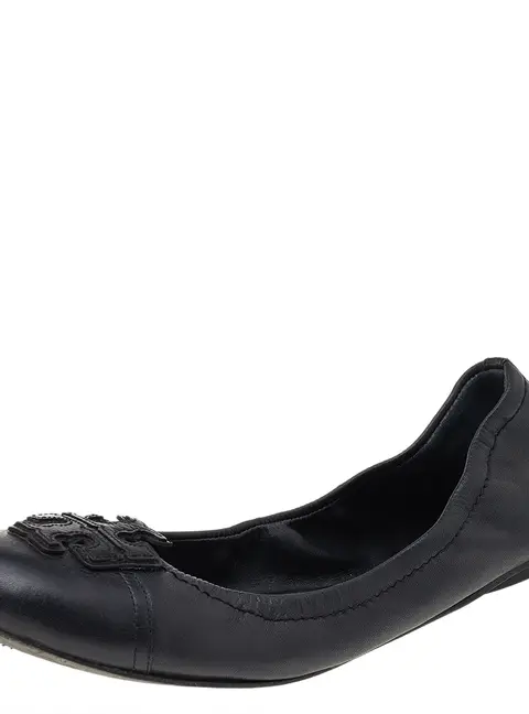 Tory Burch Black Leather Ballet Flats Size 39.5