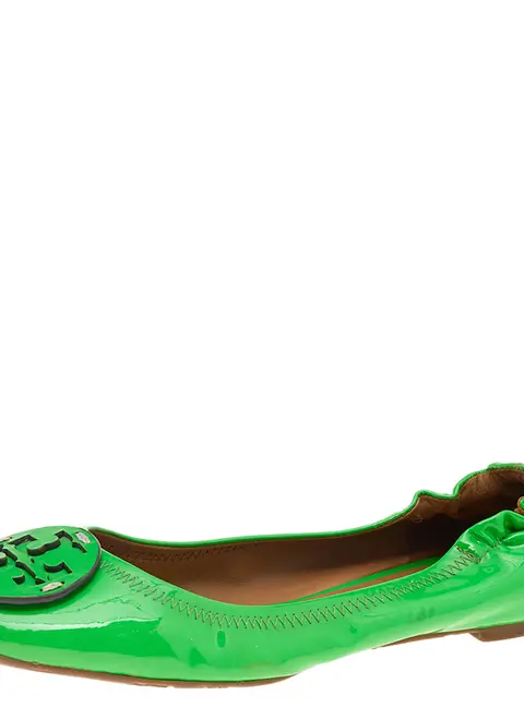 Tory Burch Green Patent Leather Ballet Flats Size 37