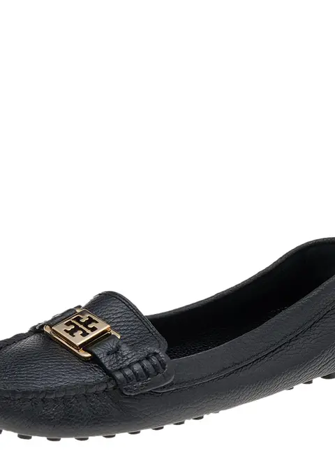 Tory Burch Size 38 Black Leather Loafers & Moccasins