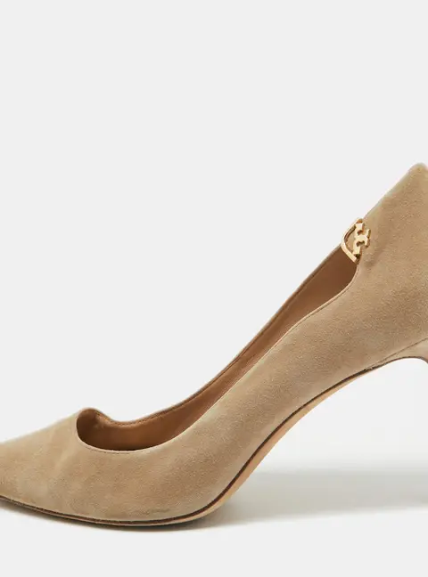 Tory Burch Beige Suede Elizabeth Pumps Size 39.5