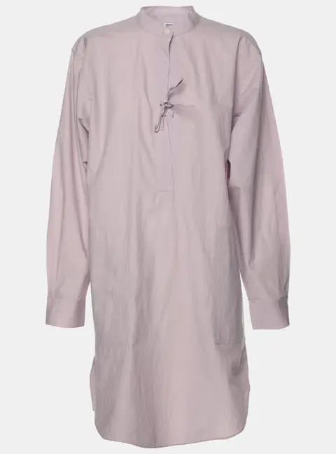 Toteme Purple Cotton High Neck Poplin Tunic Mini Dress XXS