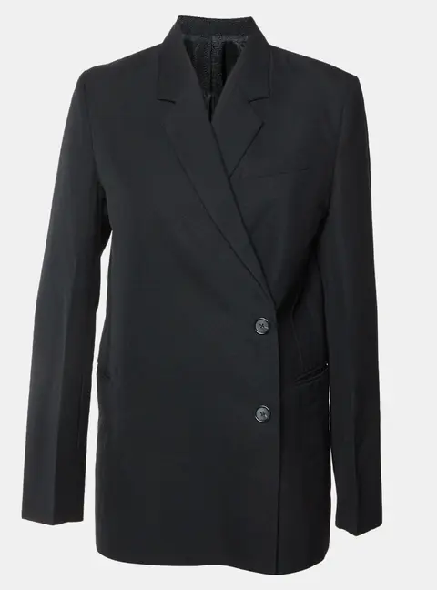 Toteme Black Wool Blend Double Breasted Blazer M