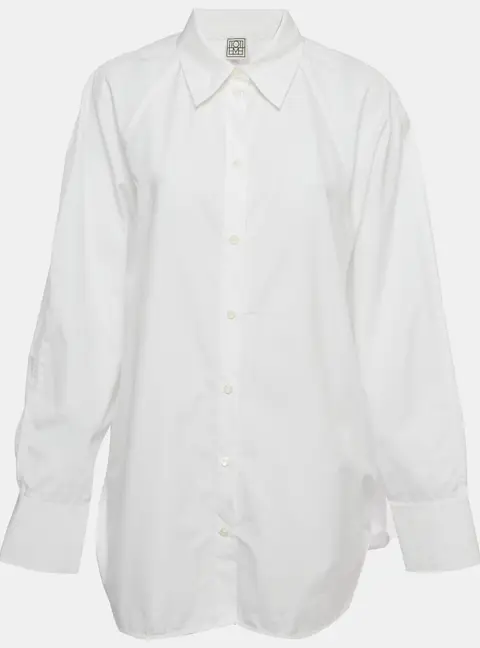 Toteme White Cotton Raw Raglan Oversized Shirt M