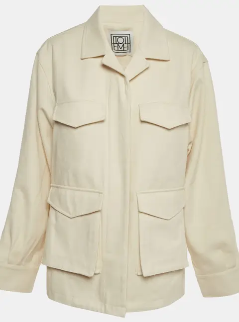 Toteme Cream Cotton Gabardine Army Jacket M