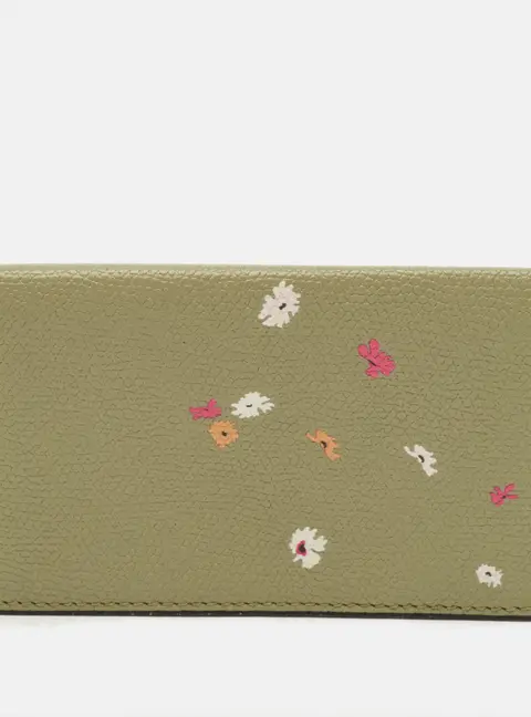 Valextra Onda Green Leather Card Holder