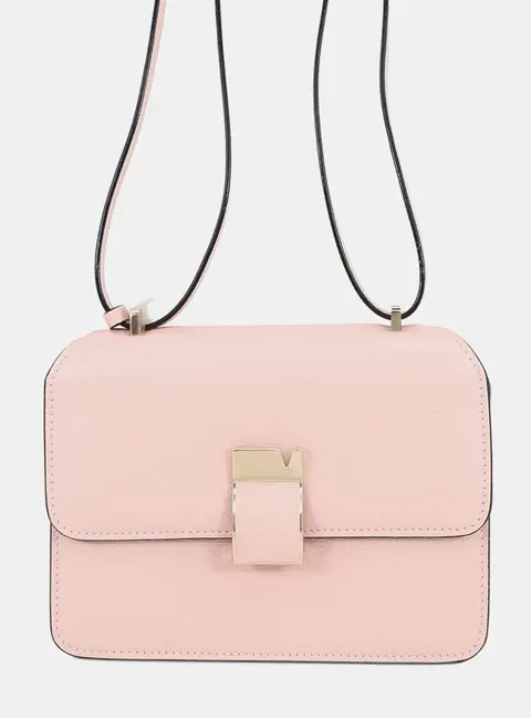 Valextra Noro Small Pink Calfskin Leather Shoulder Bag