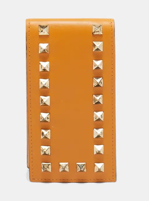 Valentino Mustard Leather Rockstud iPhone Flip Case