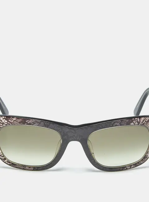 Valentino Black/Grey Gradient V611S Lace Print Square Sunglasses