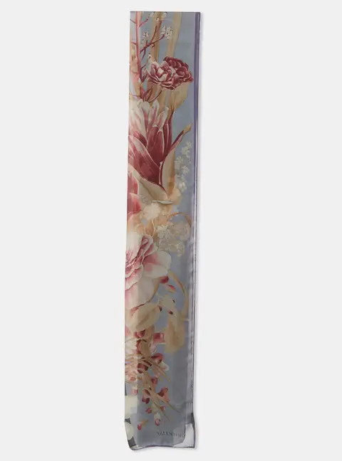 Valentino Multicolor Floral Print Silk Scarf