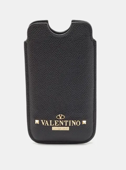 Valentino Rockstud Phone Case Black Leather