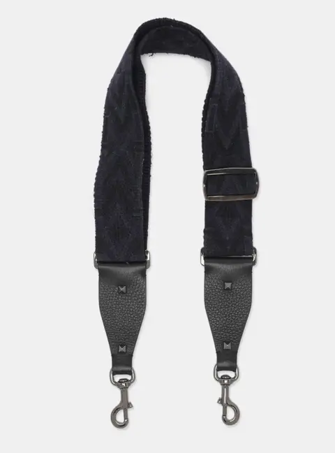 Valentino Navy Blue Chevron Jacquard Bag Shoulder Strap