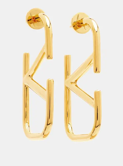 Valentino Garavani VLogo Signature Gold Tone Hoop Earrings