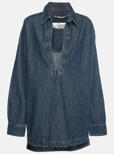 Valentino Blue Denim Long Sleeve Shirt L