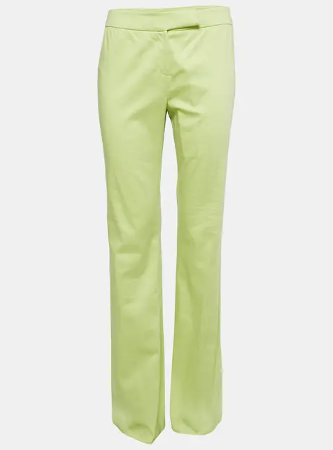 Valentino Green Cotton Straight Leg Trousers S