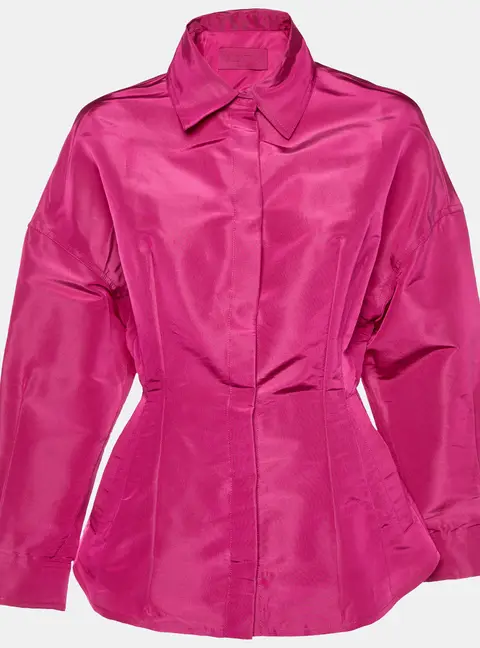 Valentino Pink Taffeta Corset Style Shirt XS