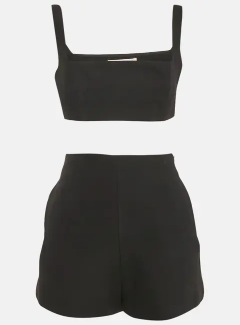 Valentino Black Wool Blend Top and Shorts Set S