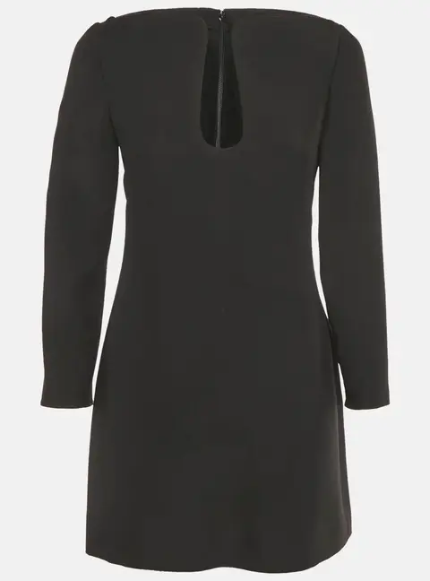 Valentino Black Crepe Keyhole Neck Detail Mini Dress S