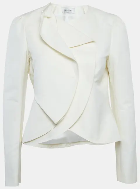 Valentino Off-White Cotton Cross-Over Jacket M