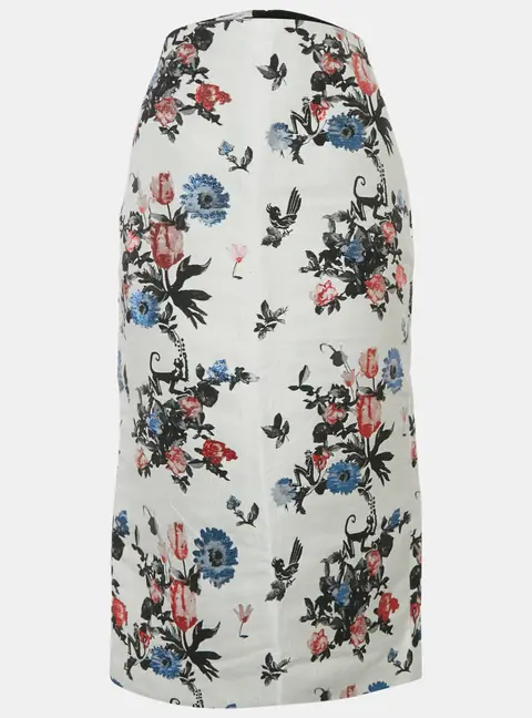 Valentino Blue Floral Jacquard Pencil Skirt M