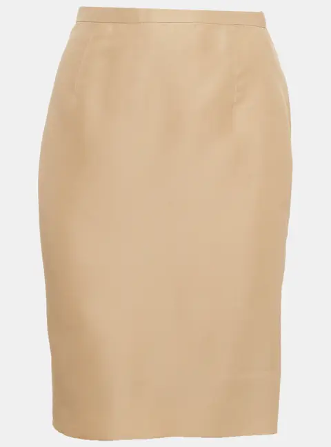 Valentino Beige Silk Pencil Skirt M