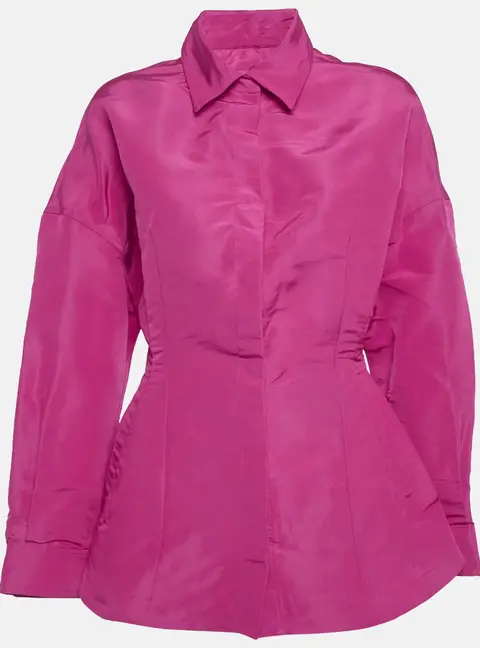 Valentino Pink Silk Long Sleeve Shirt M