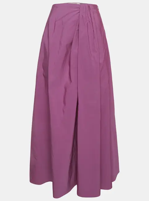 Valentino Purple Cotton Blend Flared Maxi Skirt XS
