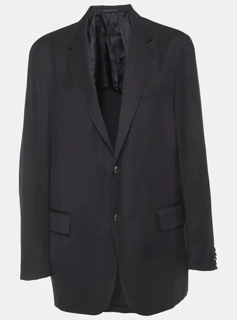 Valentino Blue Gabardine Single Breasted Blazer L