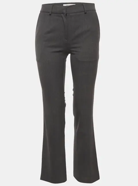 Valentino Grey Wool Blend Straight Fit Trousers S