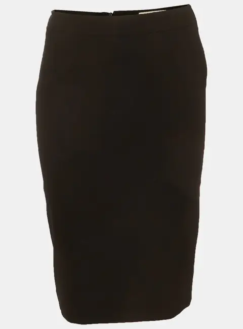 Valentino Black Wool Zip Up Pencil Skirt S
