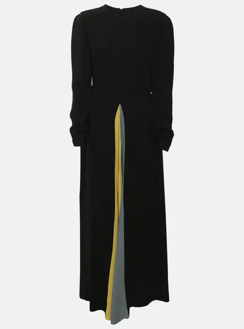 Valentino Black Silk Long Sleeve Dress S