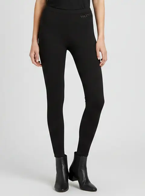 Valentino Black Stretch Jersey Leggings