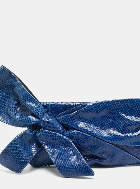 Valentino Bow Blue Python Clutch