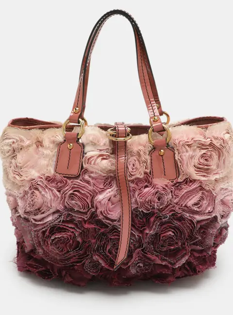 Valentino Rosier Multicolor Satin and Patent Leather Tote
