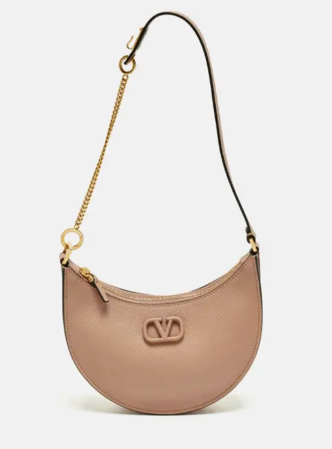 Valentino Dusty Pink Leather Mini VLogo Hobo