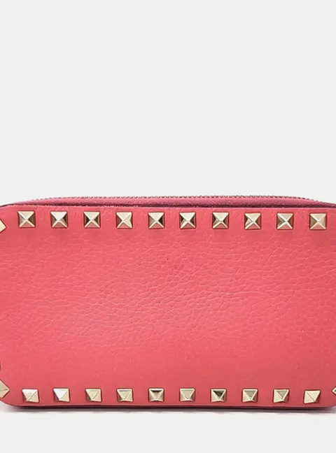 Valentino Pink Leather and Studs Valentino chain crossbody bag