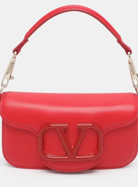 Valentino Loco Small Red Leather Shoulder Bag