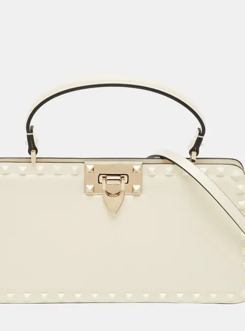 Valentino Garavani Off White leather Small Rockstud Top-Handle Bag