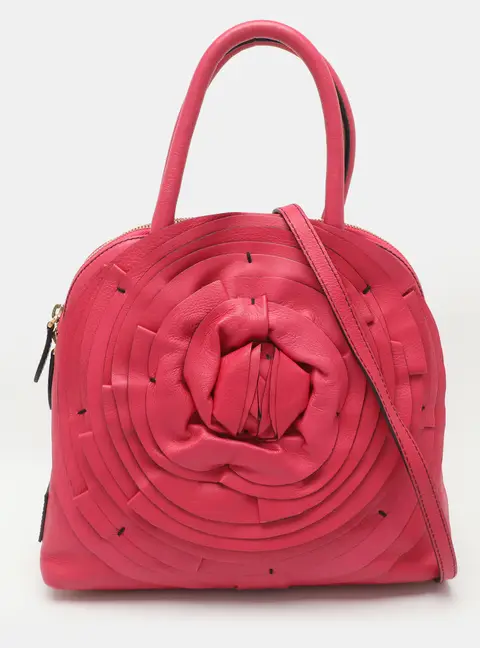 Valentino Petale Rose Pink Leather Dome Satchel
