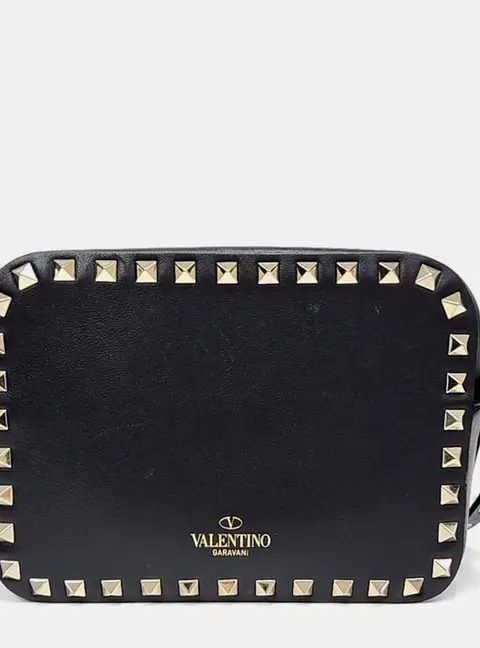 Valentino Black Leather Rockstud crossbody bag