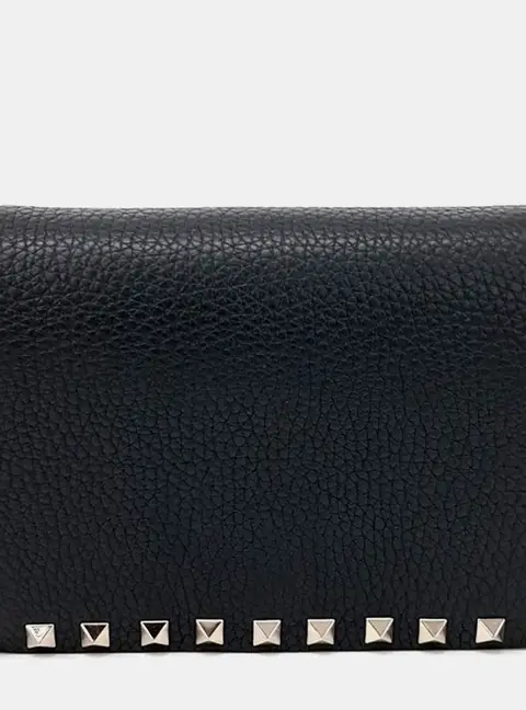 Valentino Black Leather Rockstud Mini Crossbody Bag