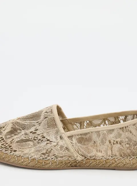 Valentino Cream Lace and Leather Espadrille Flats Size 36