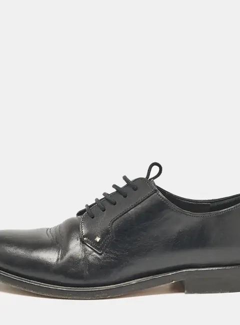 Valentino Black Leather Lace Up Oxfords Size 36