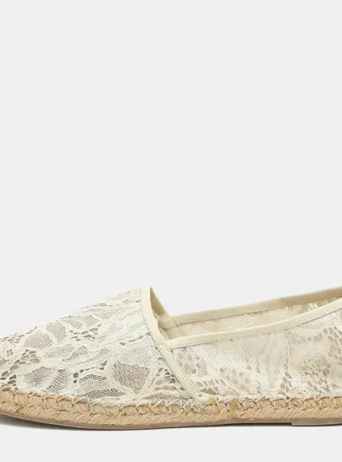 Valentino White Lace Espadrille Flats Size 40