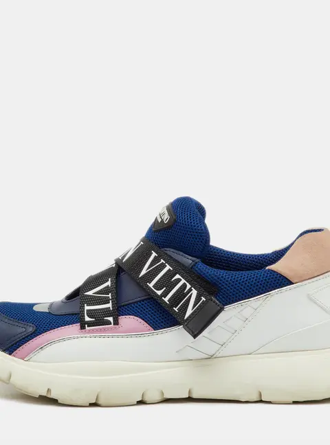 Valentino Multicolor Mesh and Leather VLTN Heroes Velcro Strap Sneakers Size 39