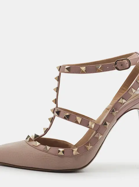Valentino Rockstud Size 39 Pink Leather Pumps