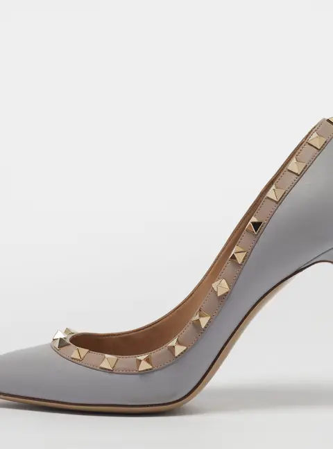Valentino Rockstud Size 37 Blue/Biege Leather Pumps
